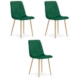  TURIN stolica - tamnozeleni baršun / noge u boji drveta x 3 | shoptok.hr