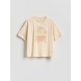 Reserved Ležerni t-shirt s printom - boja kože | shoptok.hr