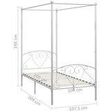  Okvir za krevet s nadstrešnicom bijeli metalni 100 x 200 cm | shoptok.hr