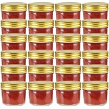 vidaXL Staklenke za džem sa zlatnim poklopcima 24 kom 110 ml | shoptok.hr