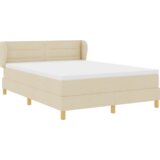  Postelja z vzmetnico z vzmetnico krema 140 x 190 cm blago, (5000128222) Slike