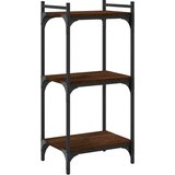  Regal za knjige s 3 razine smeđa boja hrasta 40x30x86 cm drveni | shoptok.hr