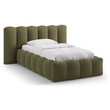 Micadoni kaki zelena oblazinjena postelja s prostorom za shranjevanje z letvenim dnom 90x200 cm lupine – Cene