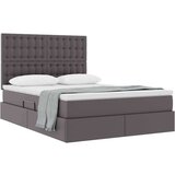  Krevet s od storage s madracem Siva 140 x 190 cm Lažna koža | shoptok.hr