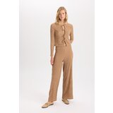 Defacto wide Leg Wide Leg Elastic Waist Basic Plain Crepe Trousers Cene