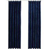 Furnova Zatemnitvene zavese 2 kosa z obešali žametne modre 140x175 cm, (21917880) | Shoptok.si
