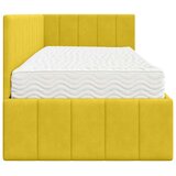 vidaXL Kotna postelja z vzmetnico z vzglavjem Rumena 80 x 200 cm Žamet | Shoptok.si