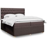  Krevet s oprugama i madracem tamnosmeđi 200x200 cm od tkanine | shoptok.hr