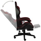 vidaXL racing stol z oporo za noge črno in vinsko rdeče usnje | Shoptok.si