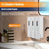 JENMAYT stenski dozirnik za milo s 3 prekati 400 ml bel | Shoptok.si