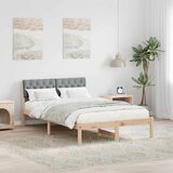  Okvir kreveta s uzglavljem Smeđa i svijetlo siva 120 x 200 cm | shoptok.hr