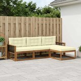  Set vanjskih sofa 4 kom. Prirodna i krem | shoptok.hr