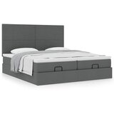 vidaXL Otomanski posteljni okvir z vzmetnicami siv 160x200 cm blago | Shoptok.si