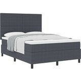 Box Spring Krevet s madracem Tamno sivi 140x200 cm Baršunasta tkanina | shoptok.hr