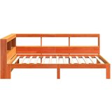 Knjižna postelja brez ležišča vošč. rjava 90x200 cm borovina, (21792407) | Shoptok.si