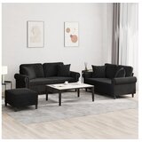 vidaXL 3-dijelni set sofa s jastucima crni baršunasti Cijene