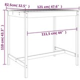 vidaXL Vrtni stol 121x82 5x110 cm od masivne borovine | shoptok.hr
