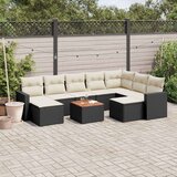 vidaXL 10-dijelni set vrtnih sofa s jastucima crni od poliratana | shoptok.hr