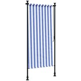  Vanjska roleta plavo-bijela 100 x 270 cm od tkanine i čelika | shoptok.hr