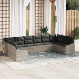vidaXL Zunanji kavč set Set 10 Temno siva Ratan | Shoptok.si