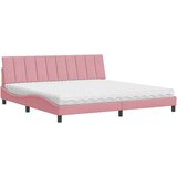  Krevet s madracem Hanko ružičasti 200x200 cm baršunasti | shoptok.hr