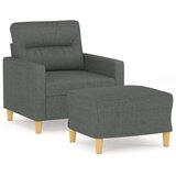  Fotelj s stolčkom za noge temno siv 60 cm blago, (20909863) | Shoptok.si