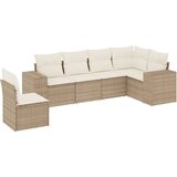  The Living Store Vrtna sedežna garnitura 6-delna z blazinami bež poli ratan - Vrtna Sedežna Garniture, (21451477) | Shoptok.si
