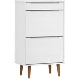 Maison Chic Omarica za obutev - Kopa za čevlje MOLDE bela 59,5x35x103 cm trdna borovina, (21777417) Cene