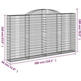  Lučne gabionske košare 3 kom 300x30x160/180cm pocinčano željezo | shoptok.hr