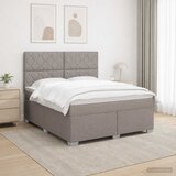  Boxspring krevet s madracem Sivosmeđa 160 x 200 cm Tkanina Smeđesiva 200 x 160 x 140.5 cm | Shoptok.si