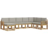  Set vanjskih sofa s jastukom 8 pcs Bijela i svjetlosiva | Eponuda.com