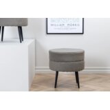 Venture Home okrugli puf Pot (art. 15577-405) ⌀40 × 40 cm, siva (greige) | shoptok.hr