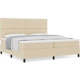  Konstrukcija postelje z vzmetnico Bež Tkanina 200 x 200 cm, (22067160) | Shoptok.si