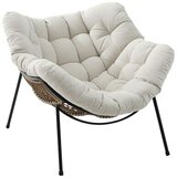 Lounge stol relax (110 x 96 x 83 cm, jeklo in umetni rata, vključno z blazino) | Shoptok.si