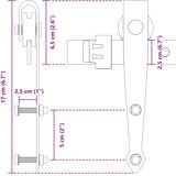 Mini set za klizna vrata ormarića crni 122 cm ugljični čelik | shoptok.hr