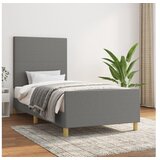  Za krevet s uzglavljem tamnosivi 90x190 cm od tkanine | shoptok.hr