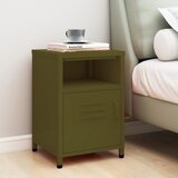 Furnova Nočna omarica olivno zelena 35x35x51 cm jeklo, (21926804) | Shoptok.si