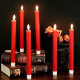 ELDNACELE 6x LED stožčaste sveče z daljincem rdeče 24,5 cm | Shoptok.si