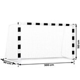  Nogometni gol 300 x 160 x 90 cm ns-460 crno-bijeli | shoptok.hr