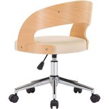 vidaXL Vrtljivi jedilni stoli 4 kosi krem ukrivljen les in um. usnje | Shoptok.si