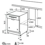 EXQUISIT Izbira EGSP1012-EB-030E iz nerjavecega jekla 60 cm vgradni pomivalni stroj | Shoptok.si