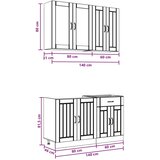  Kuhinjska jedinica LUCCA 4 kom. Bijela visokog sjaja - Bijela visokog sjaja 80 cm | shoptok.hr