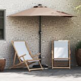 vidaXL Vrtni suncobran Sivo-smeđa 294 x 150 x 223 cm tkanina | shoptok.hr