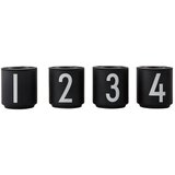 Design Letters set od 4 crna porculanska svijećnjaka Mini | shoptok.hr