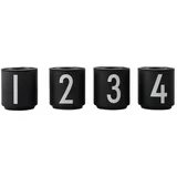 Design Letters set od 4 crna porculanska svijećnjaka Mini