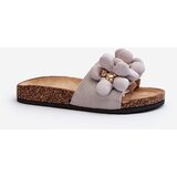 Kesi Women's slippers with embellishments grey Bunlia | Shoptok.si