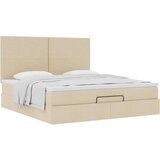 vidaXL Otomanski krevet s madracem krem 160x200 cm od tkanine | shoptok.hr