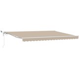 vidaXL Retraktilna tenda Bež 450 × 350 cm Tkanina in kovina - - Bež - 39.67 - 450 x 350 cm - | Shoptok.si