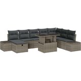 vidaXL 9-delni vrtni kavč s blazinami siva poli rattan | Shoptok.si