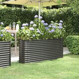 vidaXL Visoka greda iz prašno premazanega jekla 152x40x68 cm antracit | Shoptok.si